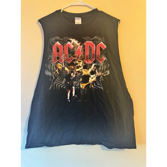 AC/DC Mens X-Large T-Shirt Black Ice 2008 2009 Tour Concert Short Sleeve - Picture 1 of 5